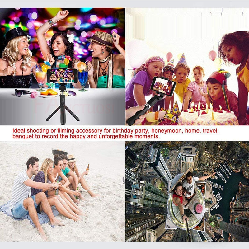 متوافق مع أجهزة أبل، حامل ثلاثي القوائم، عصا سيلفي، حامل ثلاثي القوائم عالمي للهواتف المحمولة، حامل مثلثي للبث المباشر، قطعة واحدة للتصوير الذاتي بتقنية البلوتوث