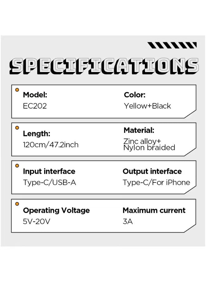 كابل شحن سريع 65 واط 4 في 1 
