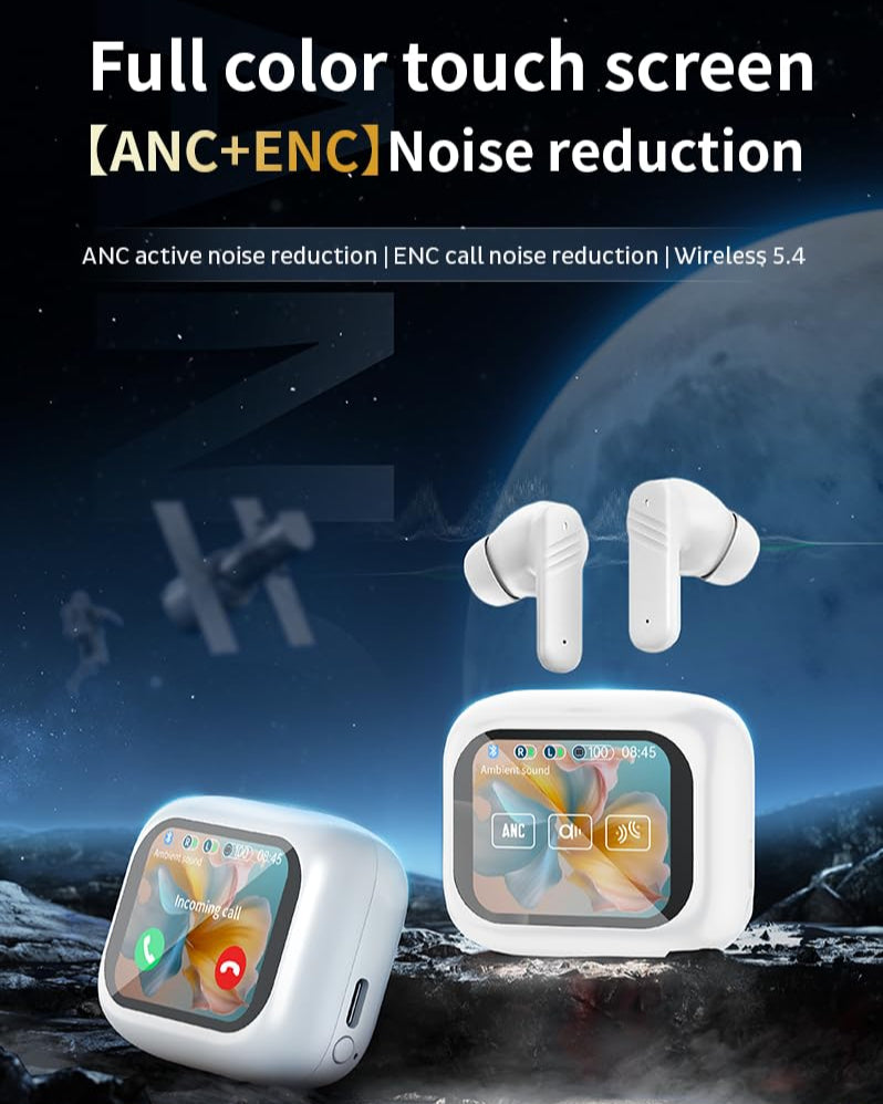 سماعات أذن لاسلكية بتقنية بلوتوث 5.4 - تحكم باللمس وخاصية إلغاء الضوضاء